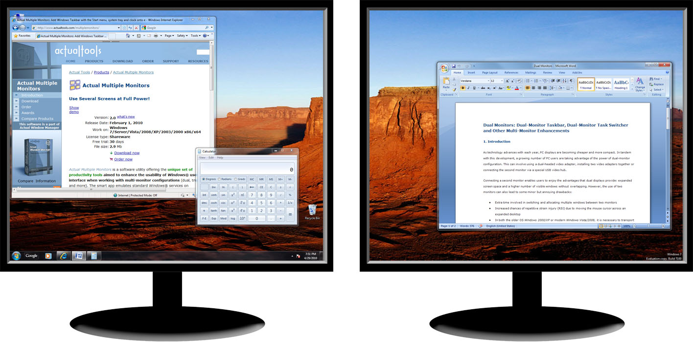 Windows 7 Dual Monitor Taskbar How to Extend Windows 7