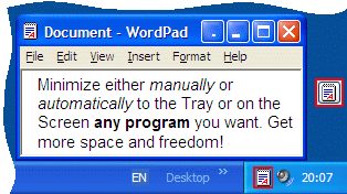 Actual Window Minimizer lets you minimize any window to tray by various means.