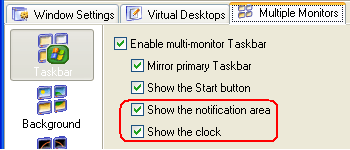 How to turn on the clock and the notification area on secondary monitors