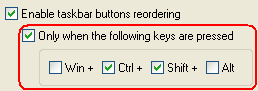 How to specify custom modifier keys for taskbar reordering