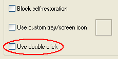 How to select the click type (single or double) to restore a window from the tray/screen icon