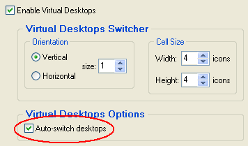 How to turn off automatic switching of virtual desktops