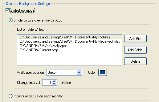 How to customize the Multi-monitor Background Wallpaper slide show