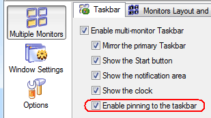 How to enable the Pin to Taskbar ability