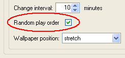 Disable the random play order of the background slideshow