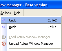 Undo/Redo commands in the main menu