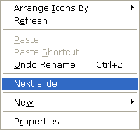 Next Slide command in Desktop's context menu