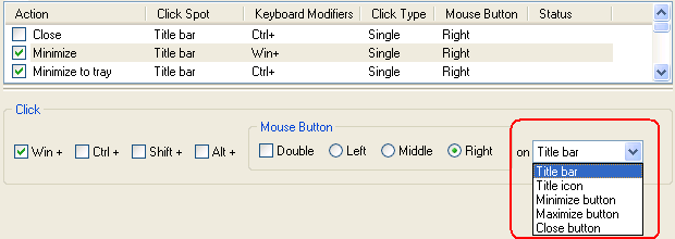 Customize the click spot for mouse action