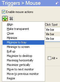 Customize the click spot for mouse action