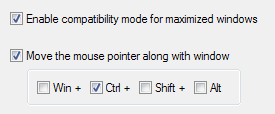 Move to Monitor Action Options Panel