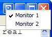 Moving a window between monitors in a multi-monitor environment via additional title button