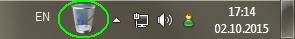 Recycle Bin button in taskbar