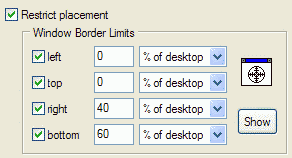 Restriction settings for the Customers web page