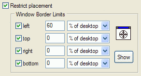 Restriction settings for the Transactions web page