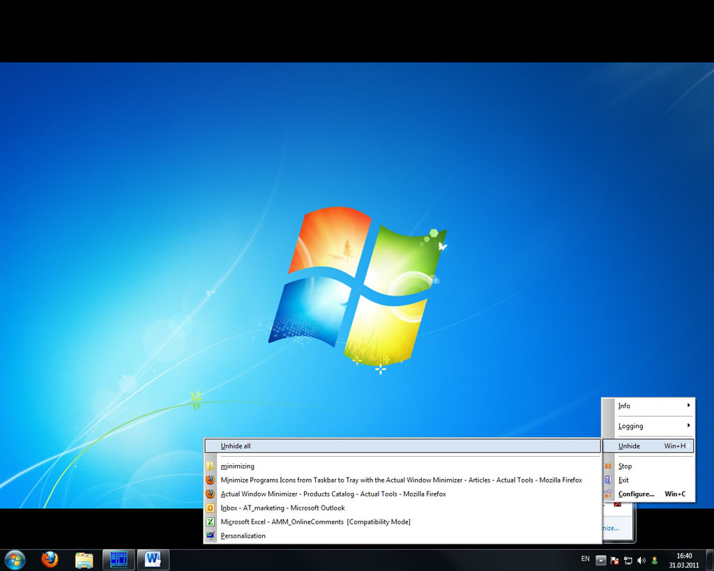 Minimize Programs Icons from Taskbar to Tray with the Actual Window  Minimizer - Articles - Actual Tools