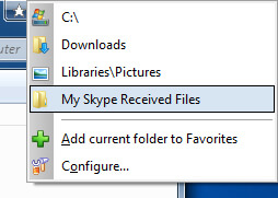 change skype received files folder windows 10 2018