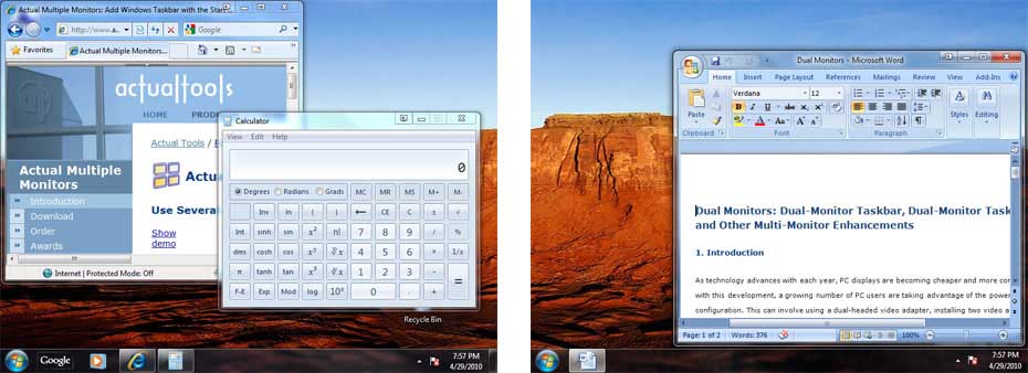 taskbar entrambi gli schermi