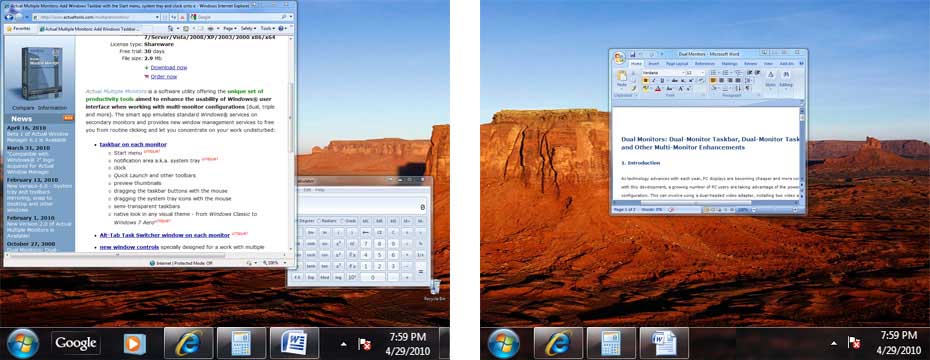 multi monitoring taskbar xp free